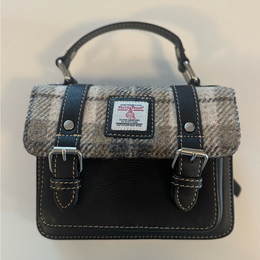 Harris Tweed Black and Gray Handbag